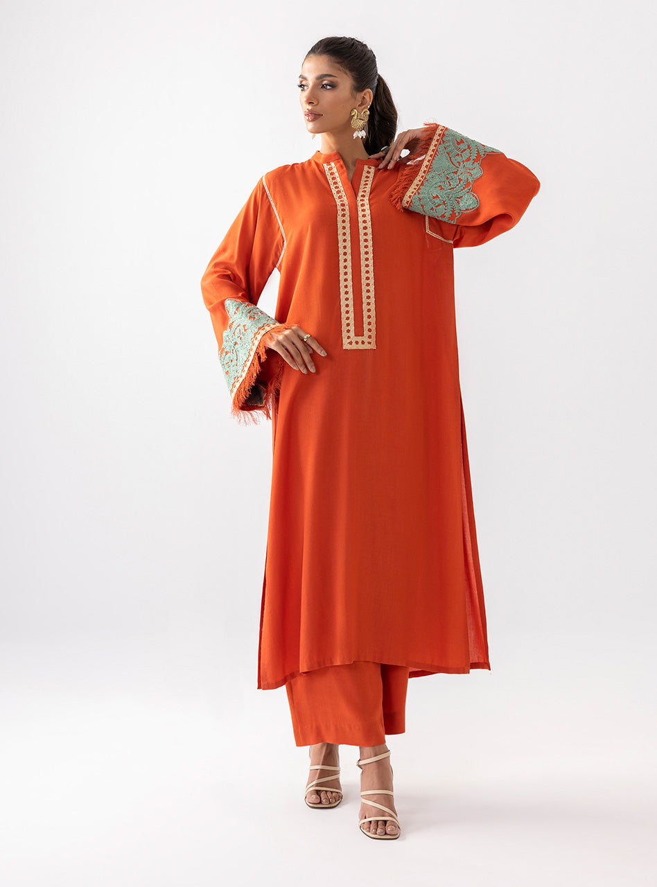 Zainab Chottani | Aara Casual Pret | Pumpkin Opal - House Of Hania