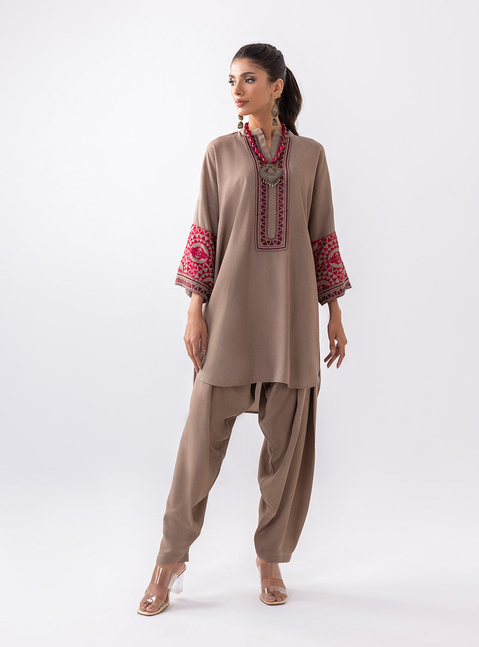 Zainab Chottani | Aara Casual Pret |  Sandy Beige - House Of Hania