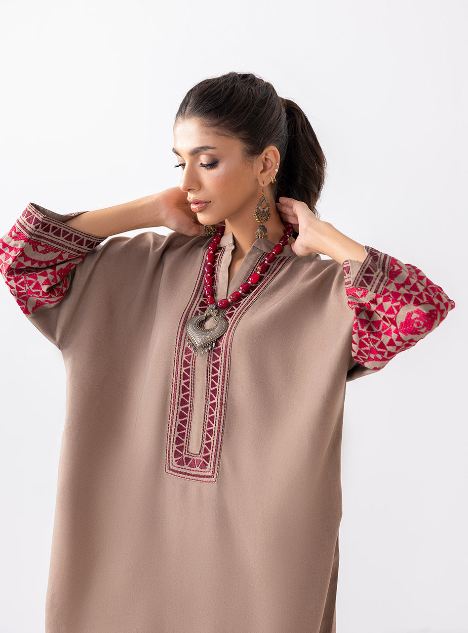 Zainab Chottani | Aara Casual Pret |  Sandy Beige - House Of Hania