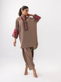 Zainab Chottani | Aara Casual Pret |  Sandy Beige - House Of Hania