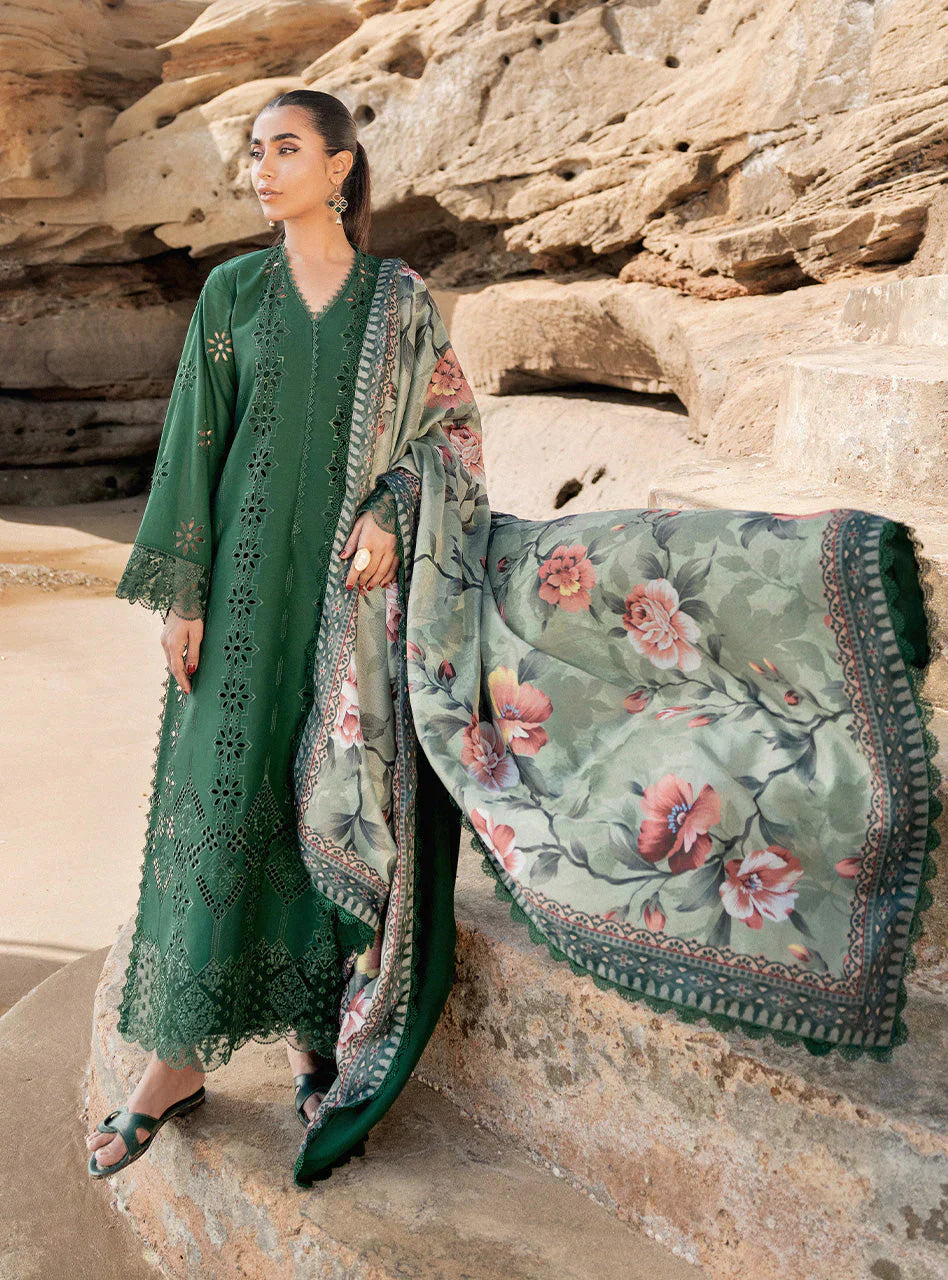 Zainab Chottani Embroidered Chikankari Lawn 3Pc Suit D-01A Aysel - House Of Hania