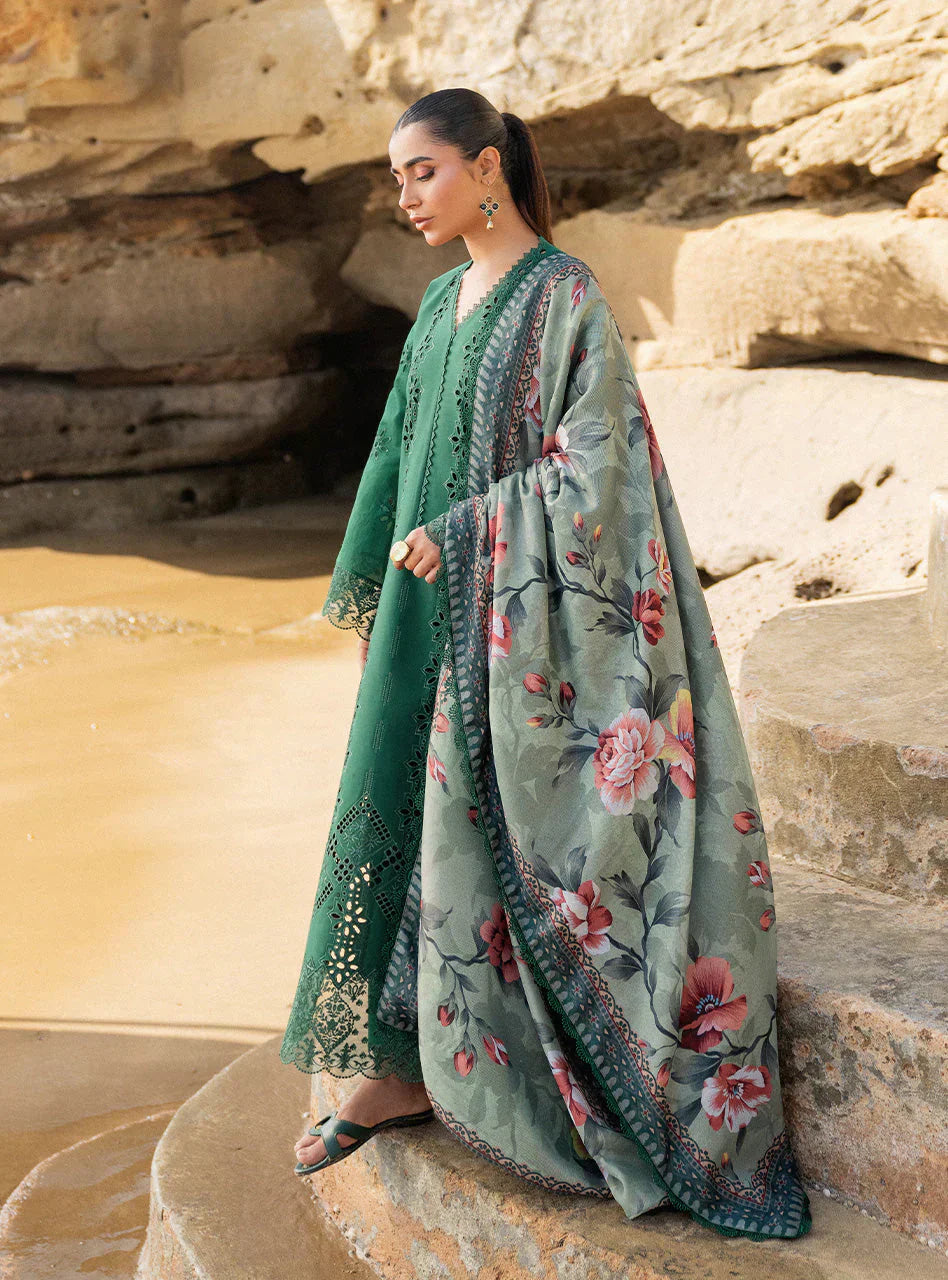 Zainab Chottani Embroidered Chikankari Lawn 3Pc Suit D-01A Aysel - House Of Hania