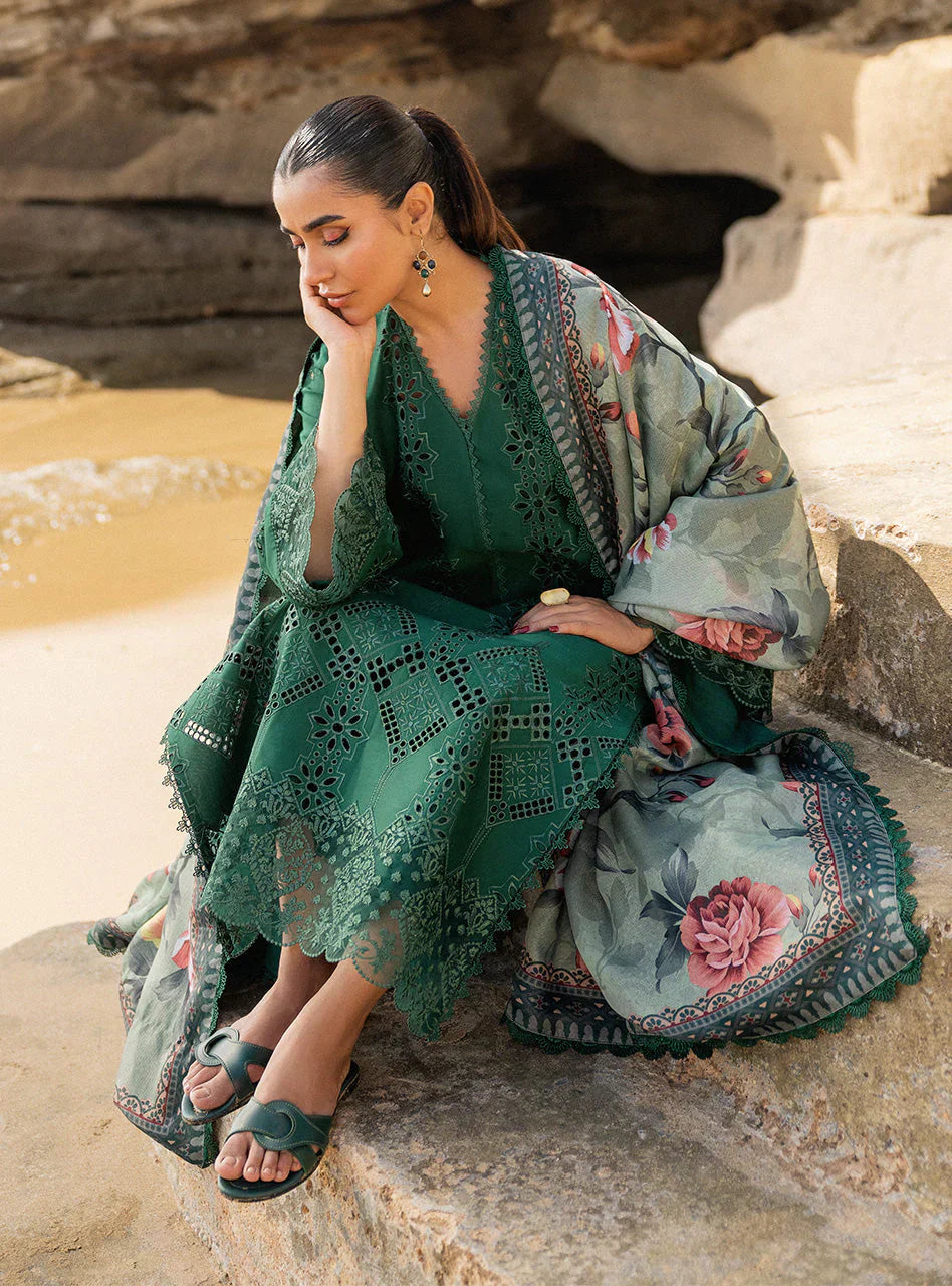 Zainab Chottani Embroidered Chikankari Lawn 3Pc Suit D-01A Aysel - House Of Hania