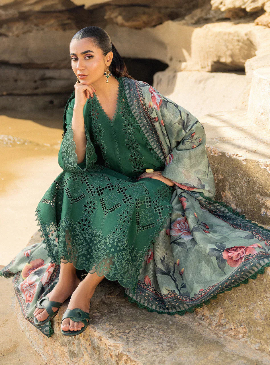 Zainab Chottani Embroidered Chikankari Lawn 3Pc Suit D-01A Aysel - House Of Hania