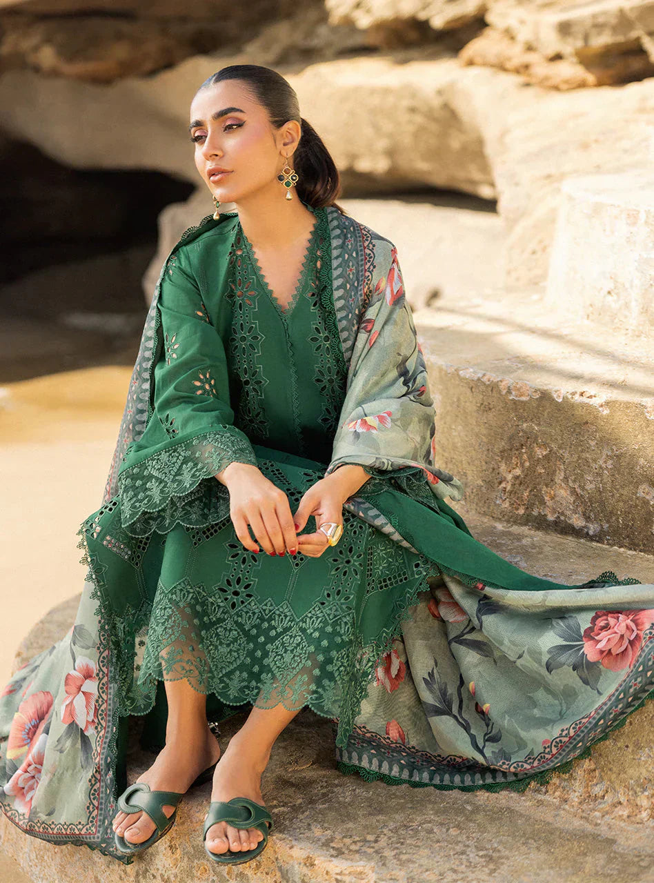 Zainab Chottani Embroidered Chikankari Lawn 3Pc Suit D-01A Aysel - House Of Hania