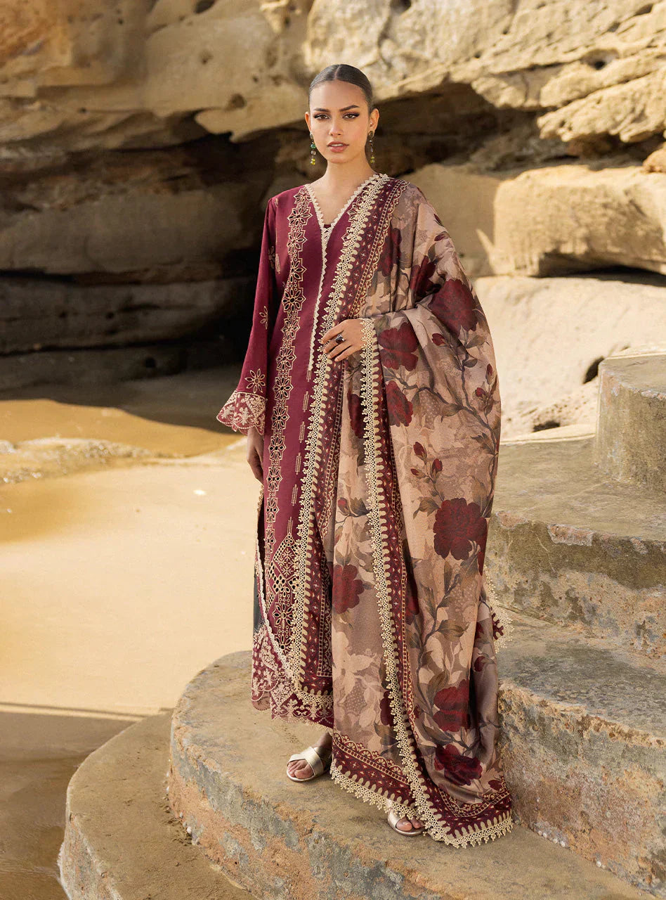 Zainab Chottani Embroidered Chikankari Lawn 3Pc Suit D-01B Aysel - House Of Hania