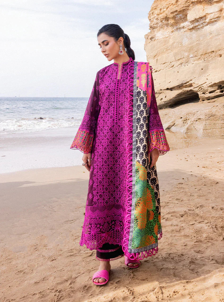 Zainab Chottani Embroidered Chikankari Lawn 3Pc Suit D-04B Naysa - House Of Hania