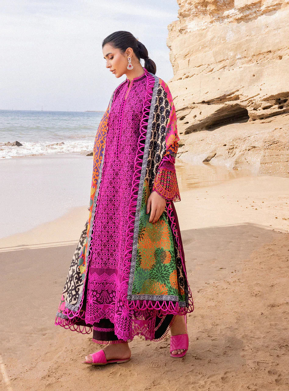 Zainab Chottani Embroidered Chikankari Lawn 3Pc Suit D-04B Naysa - House Of Hania