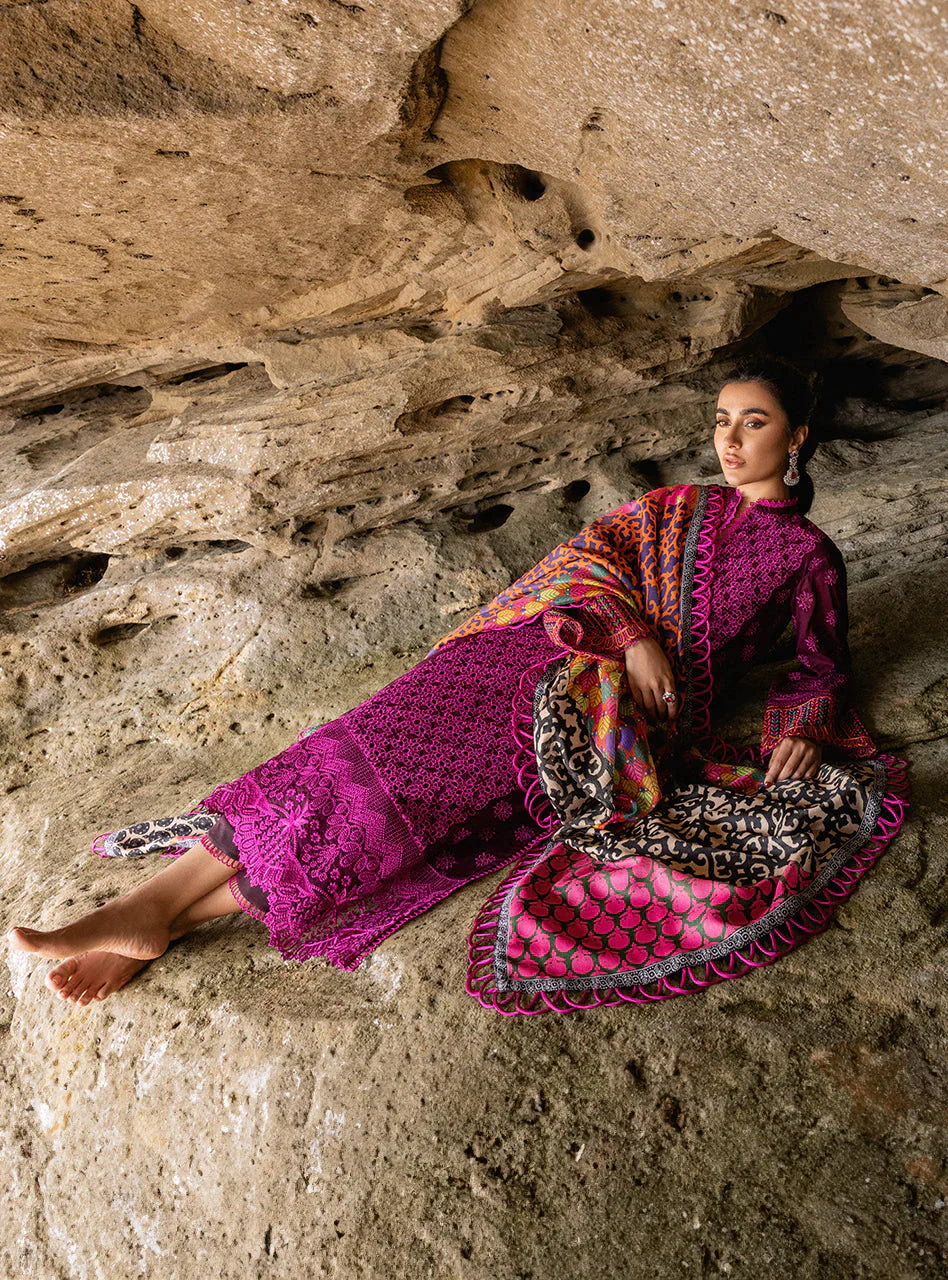 Zainab Chottani Embroidered Chikankari Lawn 3Pc Suit D-04B Naysa - House Of Hania