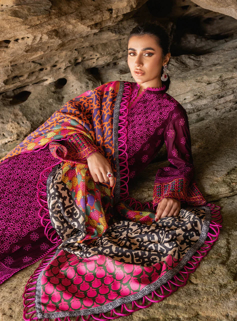 Zainab Chottani Embroidered Chikankari Lawn 3Pc Suit D-04B Naysa - House Of Hania