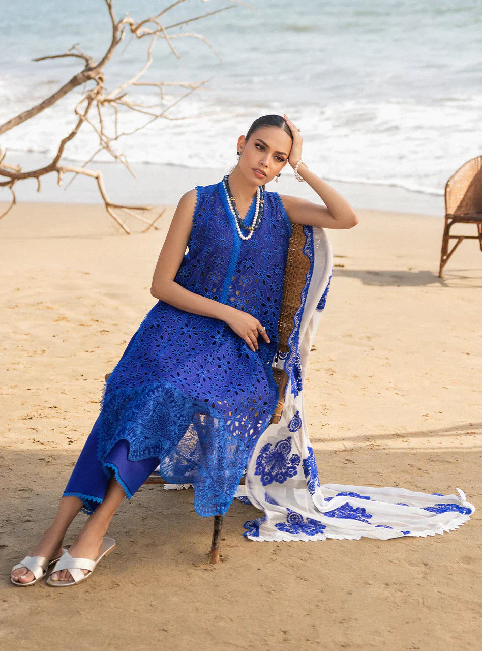 Zainab Chottani Embroidered Chikankari Lawn 3Pc Suit D-07A Motia - House Of Hania