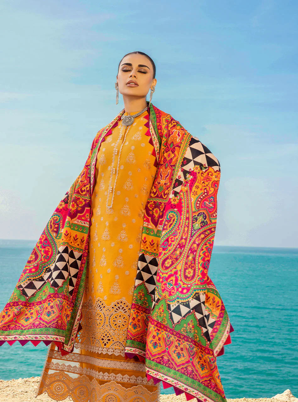 Zainab Chottani Embroidered Chikankari Lawn 3Pc Suit ZC-03A - House Of Hania