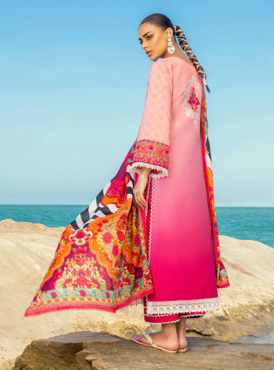 Zainab Chottani Embroidered Chikankari Lawn 3Pc Suit ZC-06A - House Of Hania