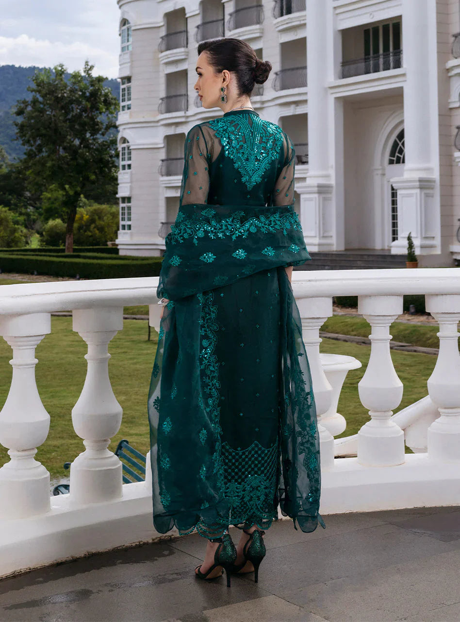 Zainab Chottani Embroidered Organza 3Pc Suit D-01 Zeina - House Of Hania