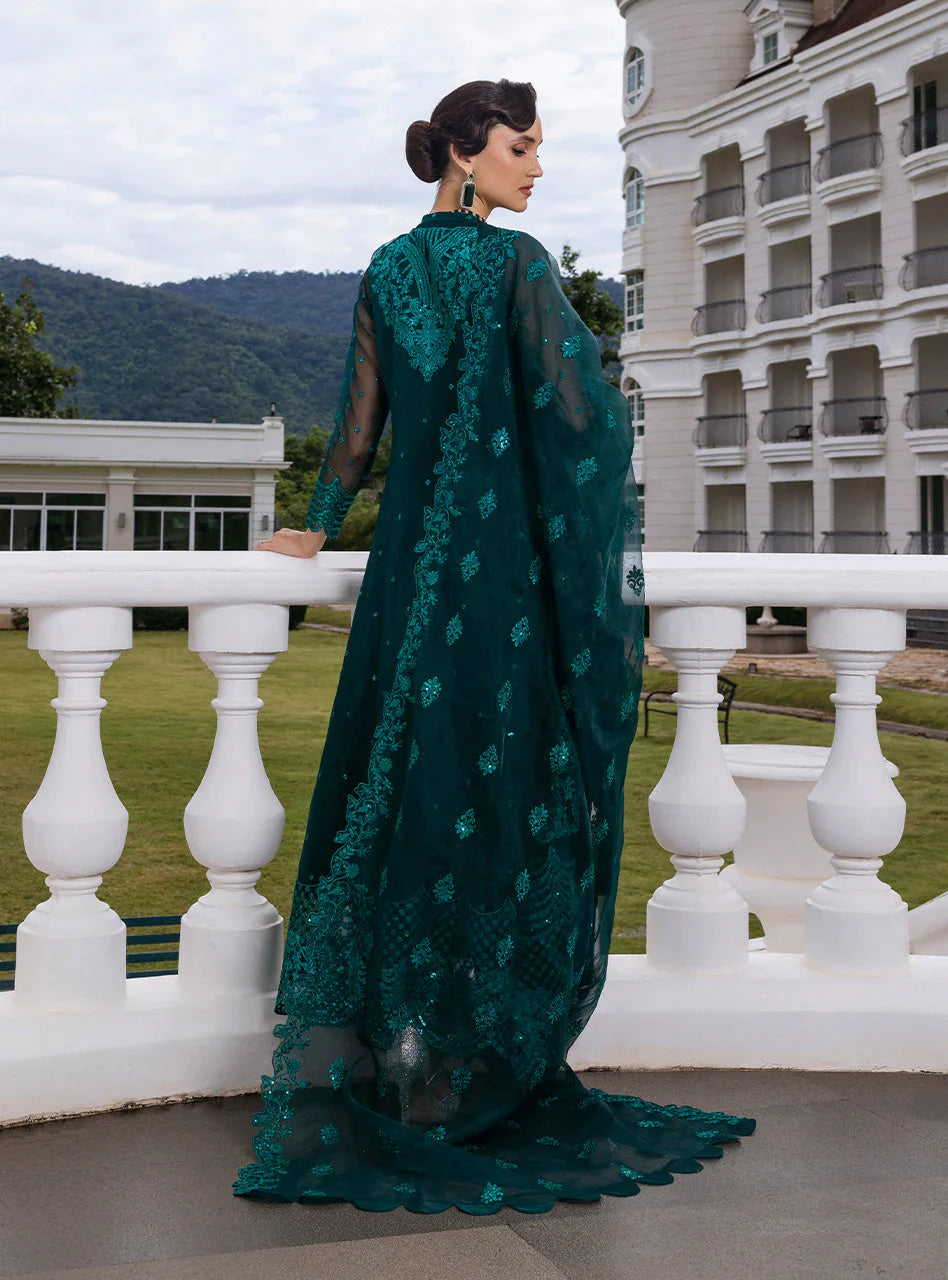Zainab Chottani Embroidered Organza 3Pc Suit D-01 Zeina - House Of Hania