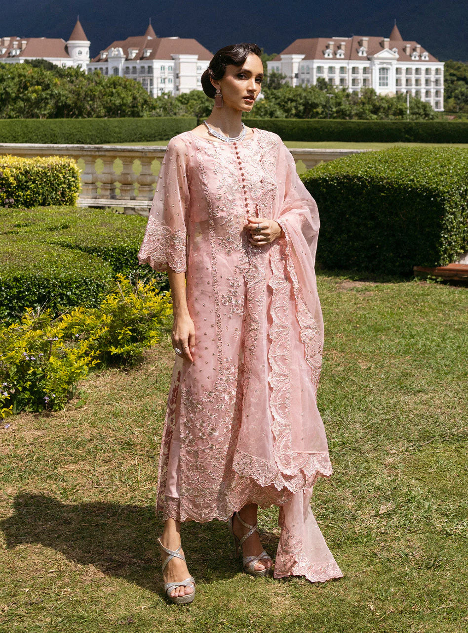 Zainab Chottani Embroidered Organza 3Pc Suit D-03 Roséa - House Of Hania