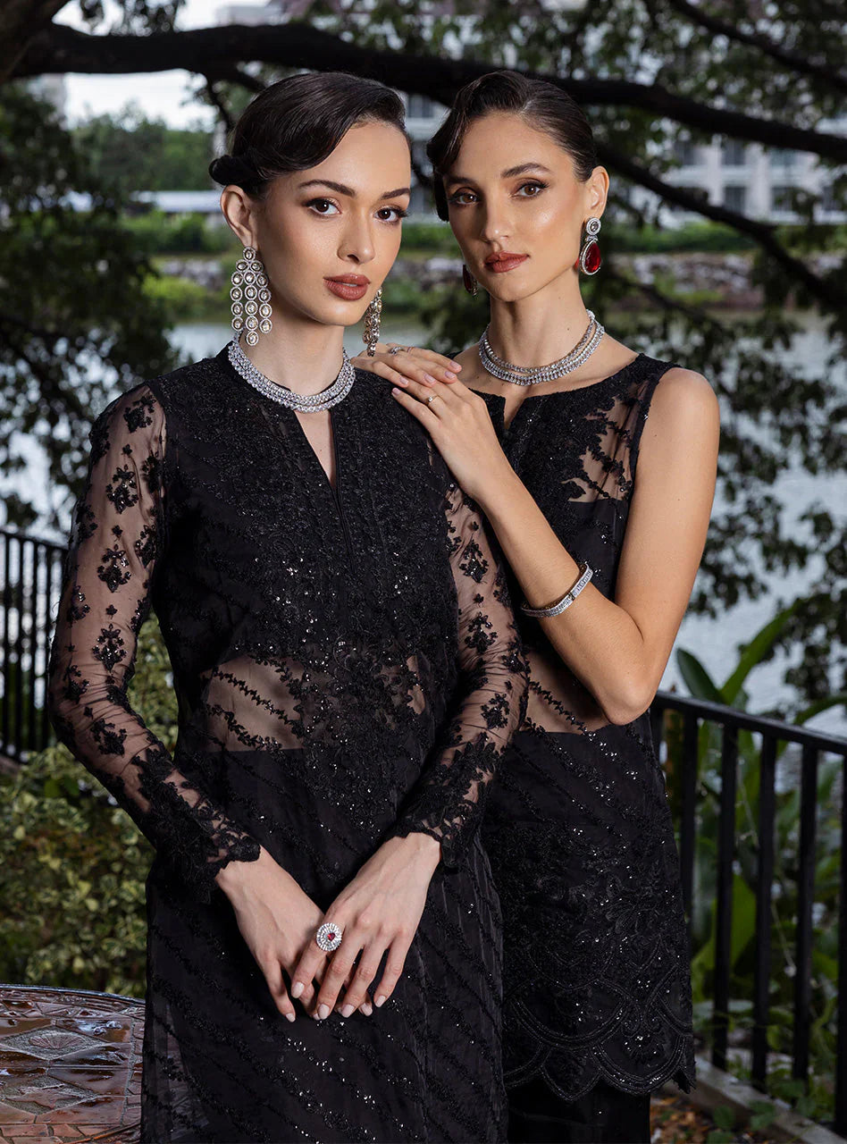 Zainab Chottani Embroidered Organza 3Pc Suit D-06 Dorée - House Of Hania