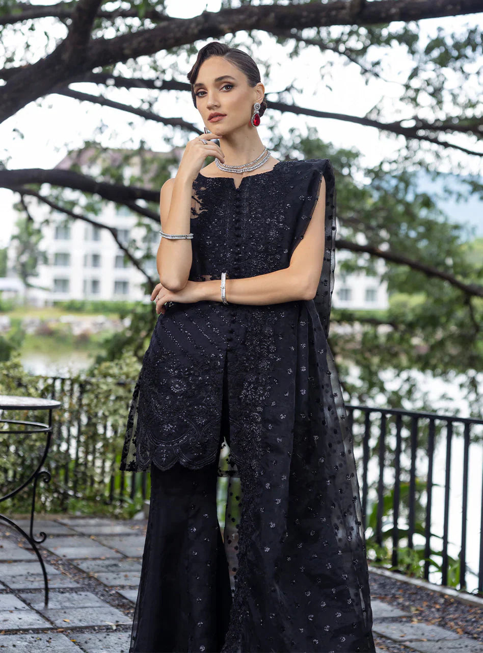 Zainab Chottani Embroidered Organza 3Pc Suit D-06 Dorée - House Of Hania