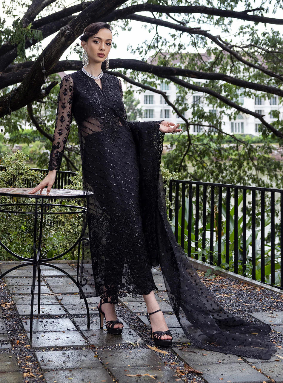 Zainab Chottani Embroidered Organza 3Pc Suit D-06 Dorée - House Of Hania