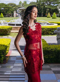 Zainab Chottani Embroidered Organza 3Pc Suit D-09 Ruby Luxe - House Of Hania