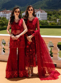 Zainab Chottani Embroidered Organza 3Pc Suit D-09 Ruby Luxe - House Of Hania