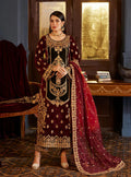 Zainab Chottani Embroidered Velvet 3Pc Suit D-03 ZIBA - House Of Hania