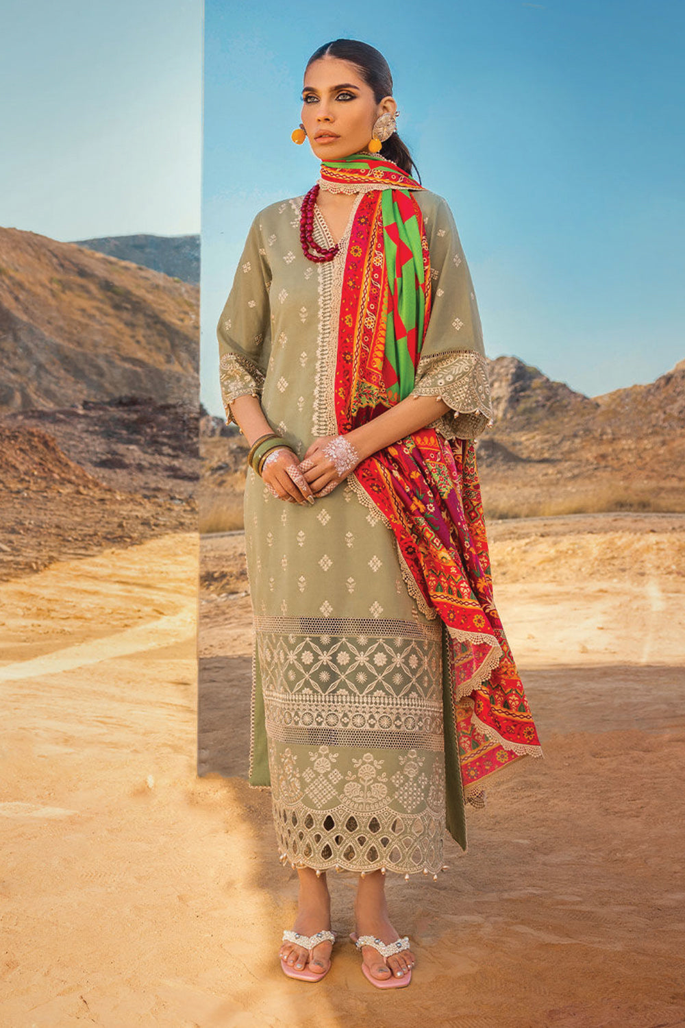 Zainab Chottani - Luxury Chikankari '23 Lawn Collection - LAAL’EN 10B - TC-338 - House Of Hania