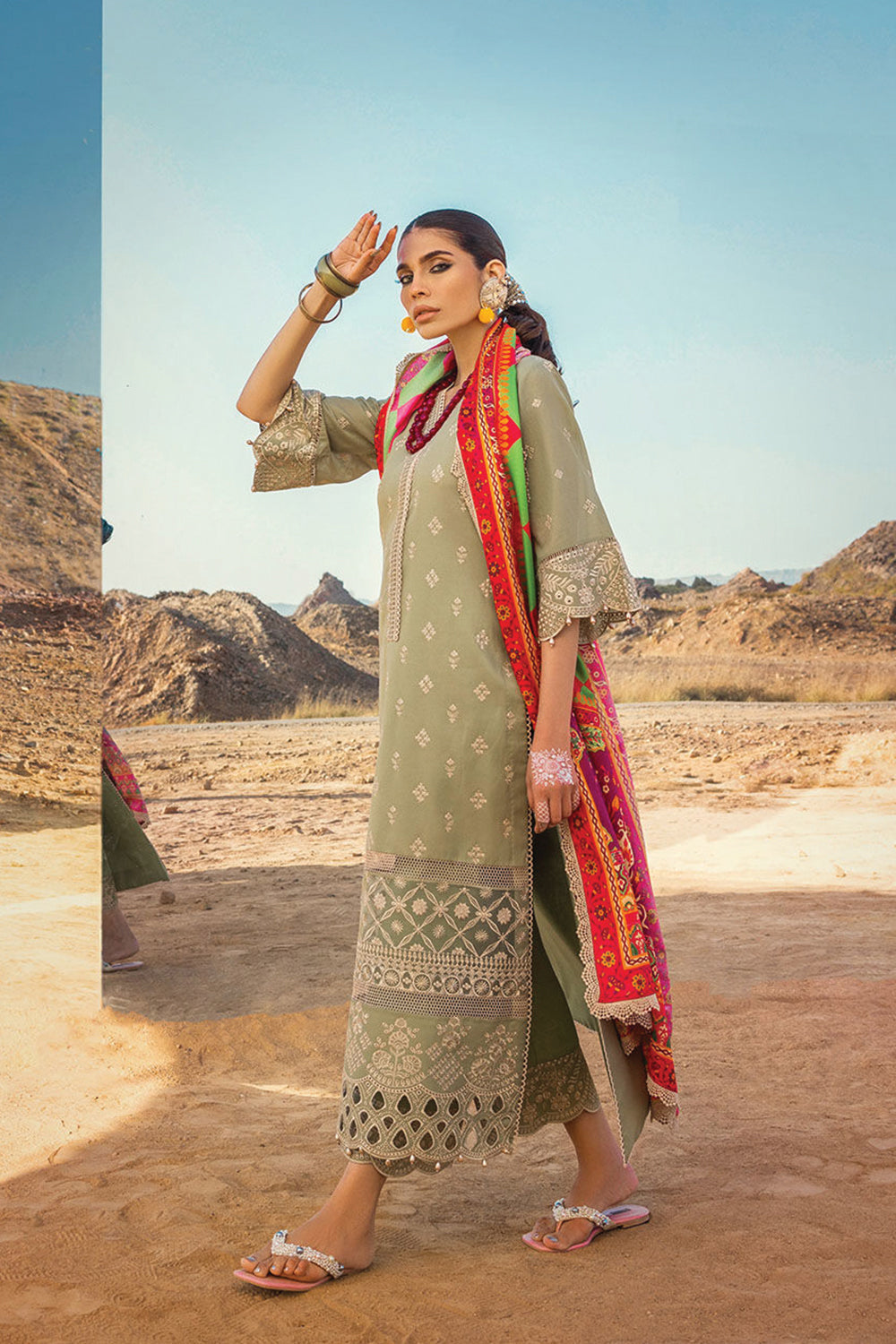 Zainab Chottani - Luxury Chikankari '23 Lawn Collection - LAAL’EN 10B - TC-338 - House Of Hania