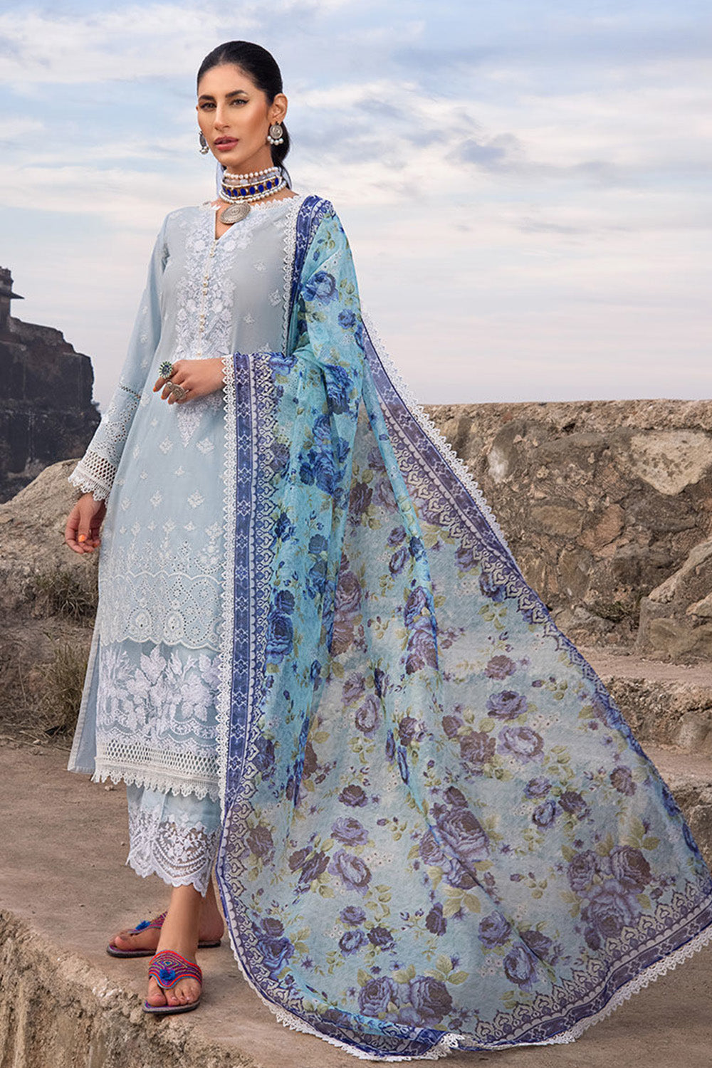 Zainab Chottani Luxury Chikankari Lawn Collection 2022 - AZAL 1-B - TC-71 - House Of Hania