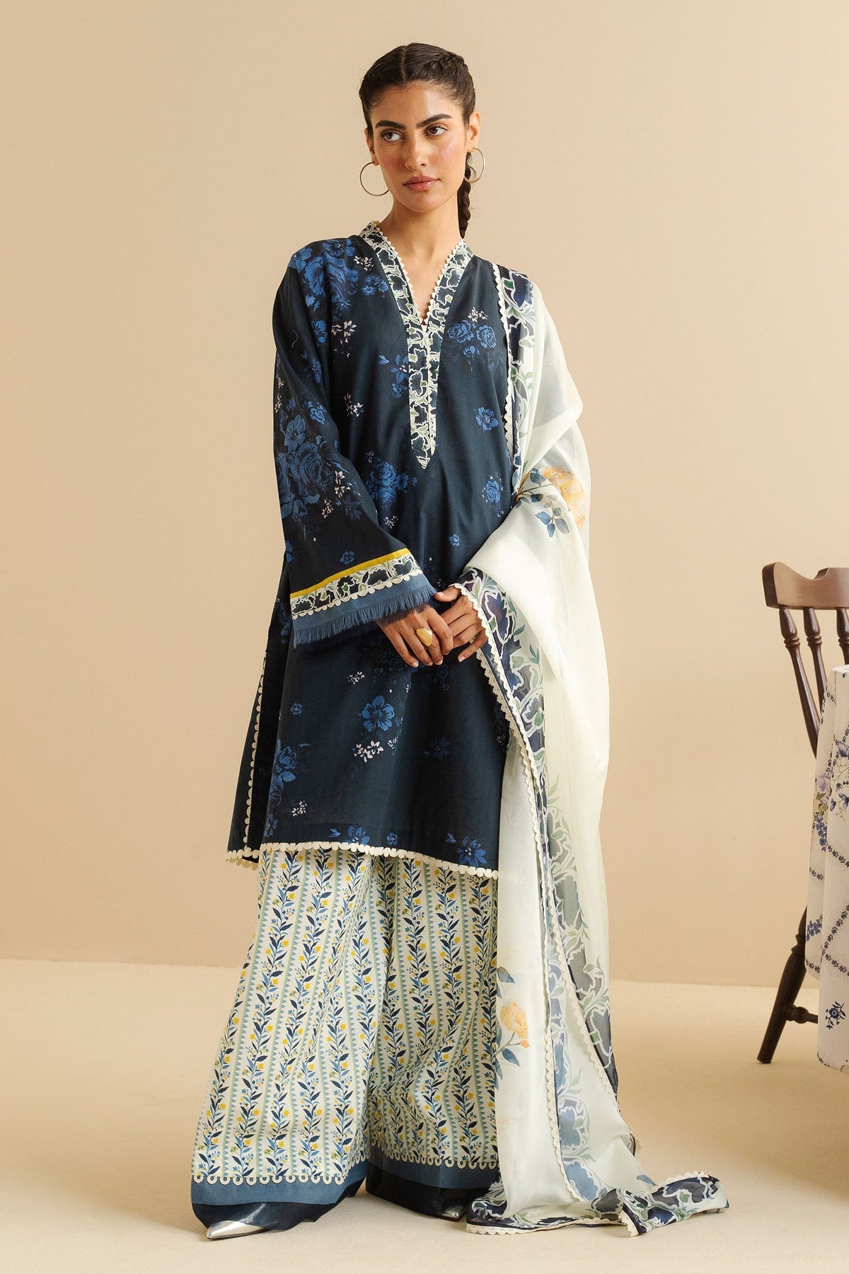 Zara Shahjahan | Coco Prints | Leya-1B - House Of Hania