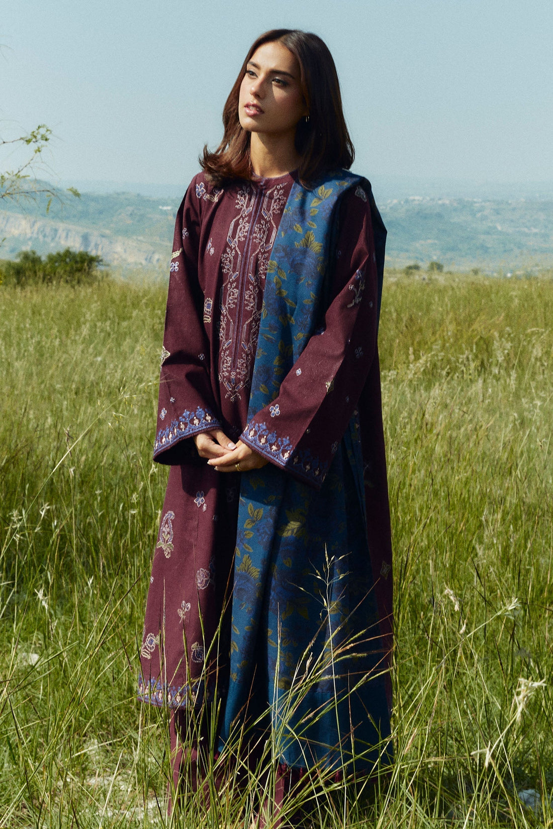 Zara Shahjahan | Coco Winter 24 | Amethyst-8A - House Of Hania