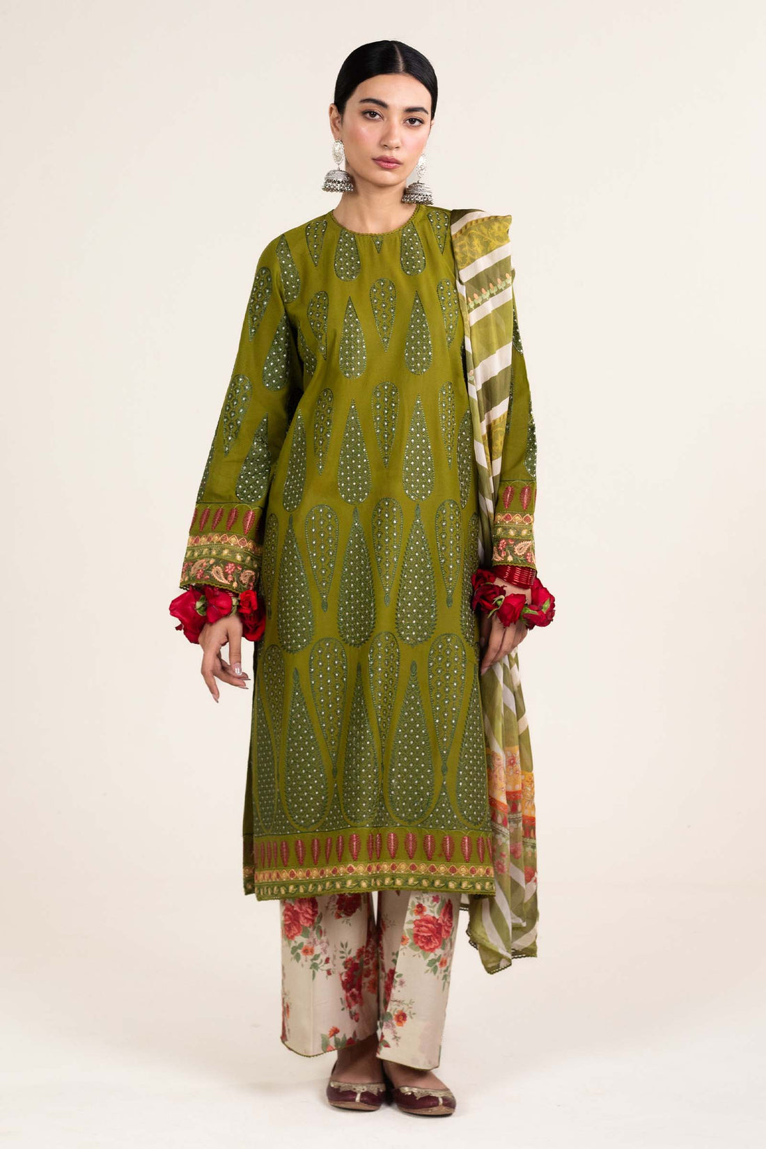 Zara Shahjahan | Stitched Lawn 24 | SL-AINA-8B - House Of Hania