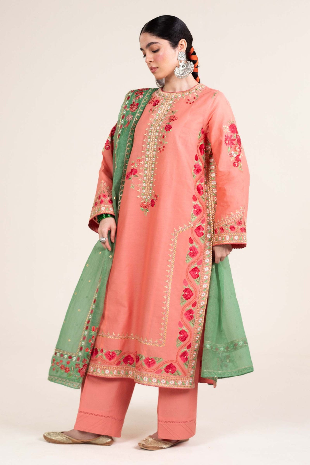 Zara Shahjahan | Stitched Lawn 24 | SL-JIYA-6A - House Of Hania