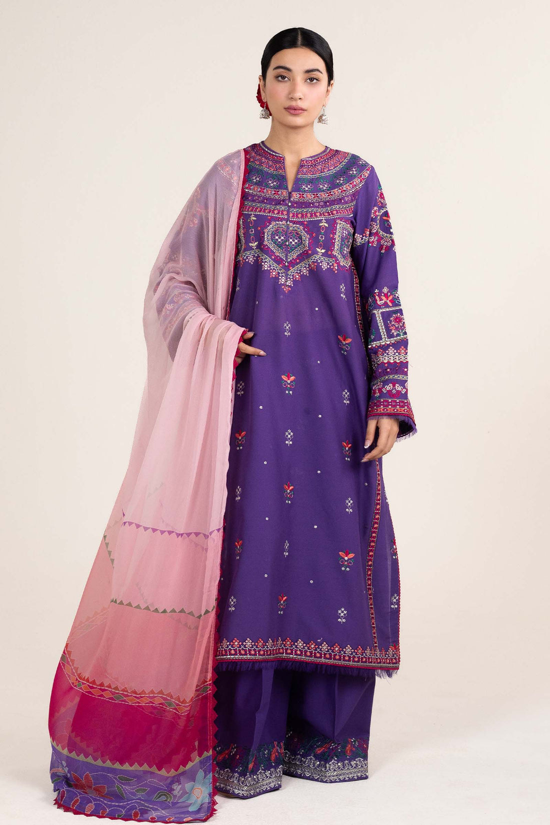 Zara Shahjahan | Stitched Lawn 24 | SL-LAMIA-7B - House Of Hania