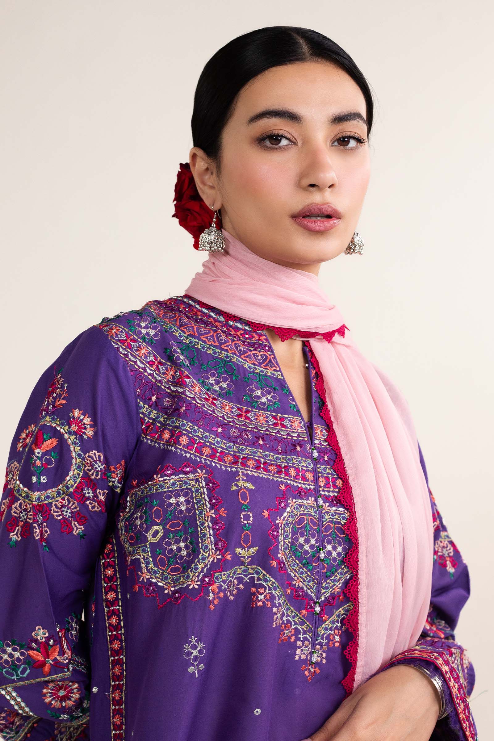 Zara Shahjahan | Stitched Lawn 24 | SL-LAMIA-7B - House Of Hania
