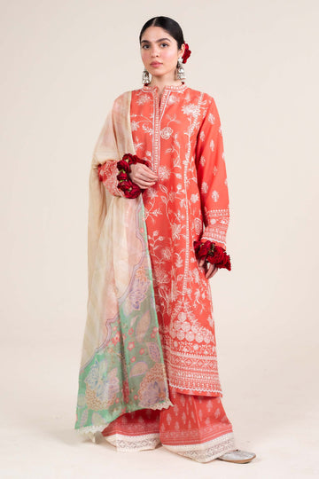 Zara Shahjahan | Stitched Lawn 24 | SL-MAHI-1A - House Of Hania