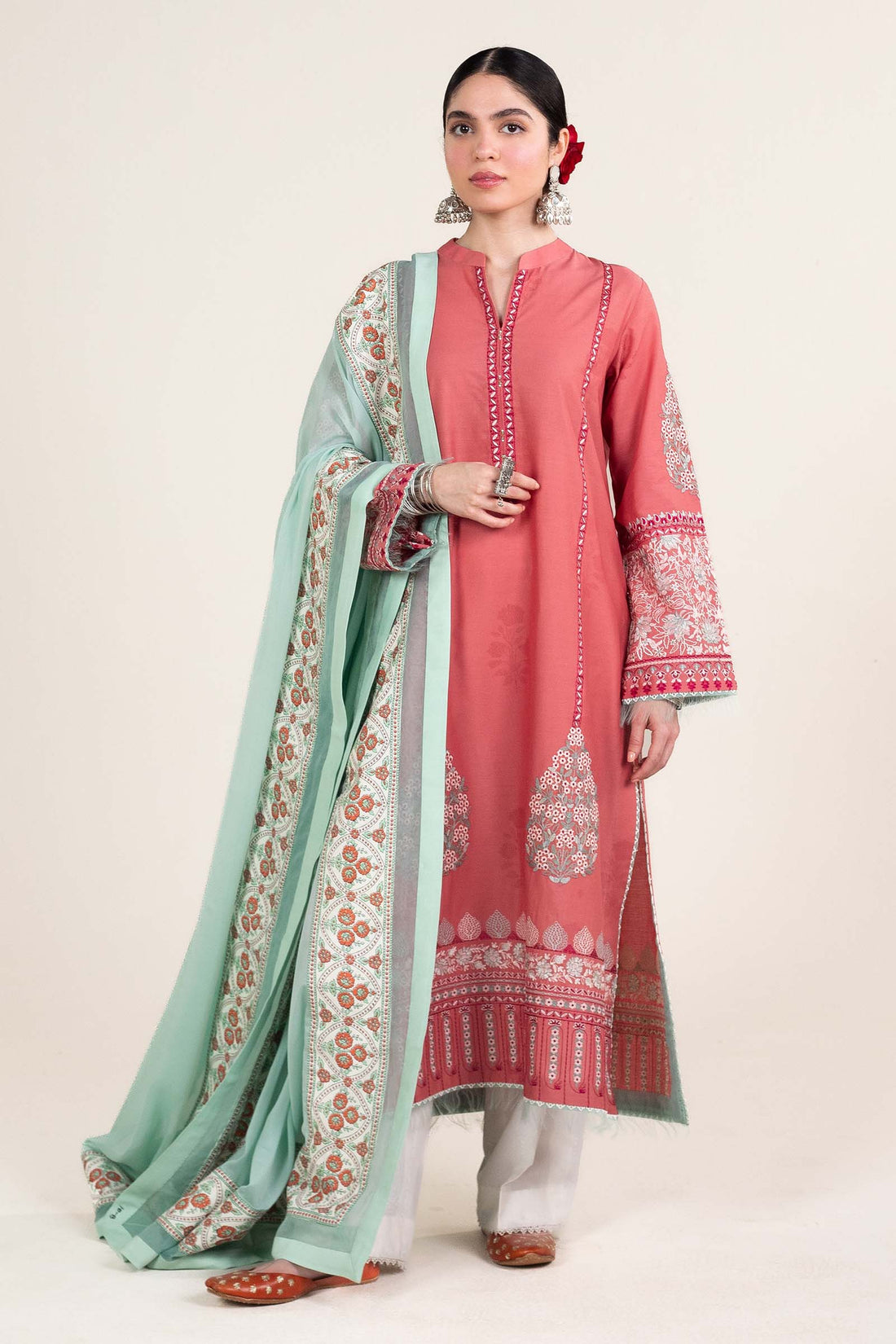 Zara Shahjahan | Stitched Lawn 24 | SL-SANDAL-10B - House Of Hania