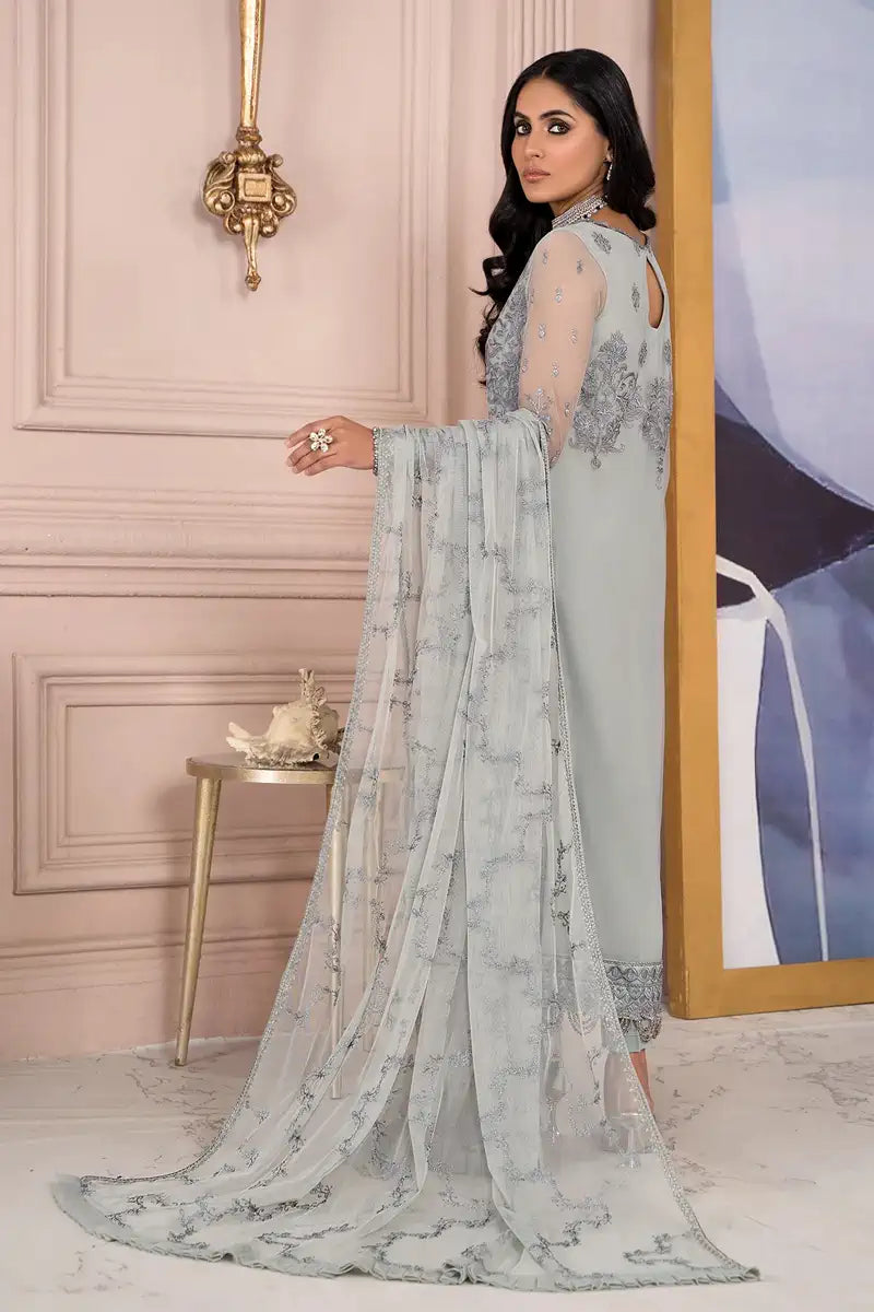 Zarif | Afreen Formals | ZA 02 STEEL GREY - House Of Hania