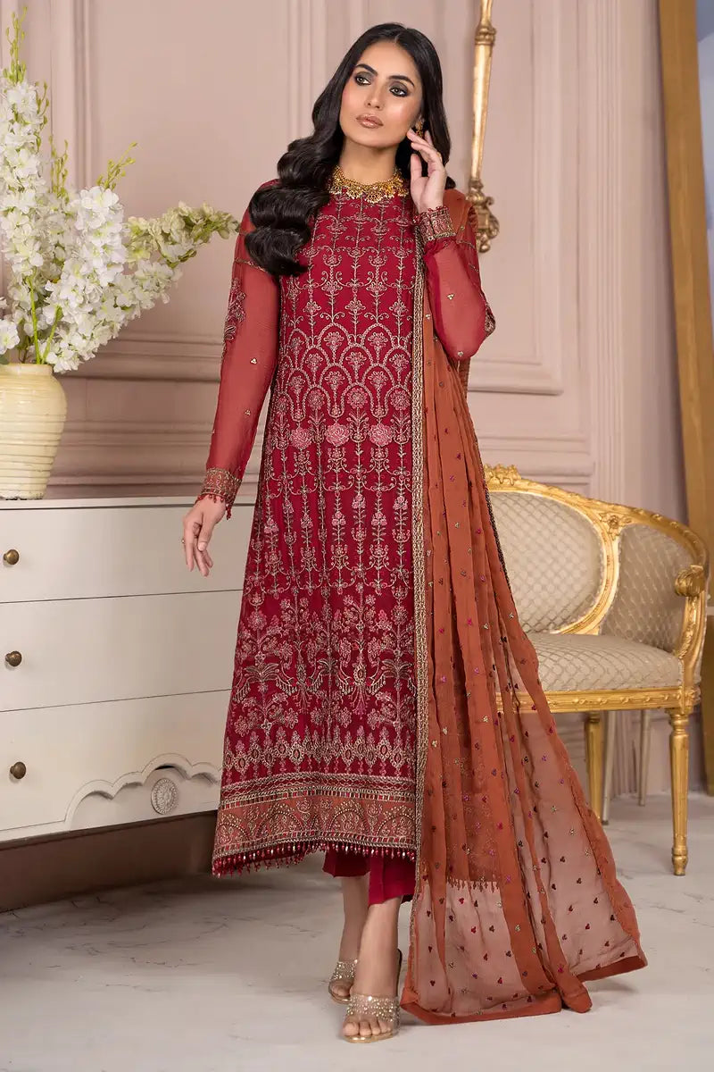 Zarif | Afreen Formals | ZA 08 GARNET - House Of Hania