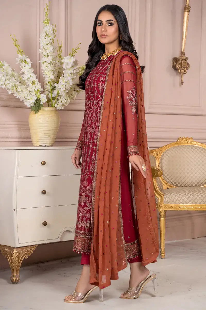 Zarif | Afreen Formals | ZA 08 GARNET - House Of Hania
