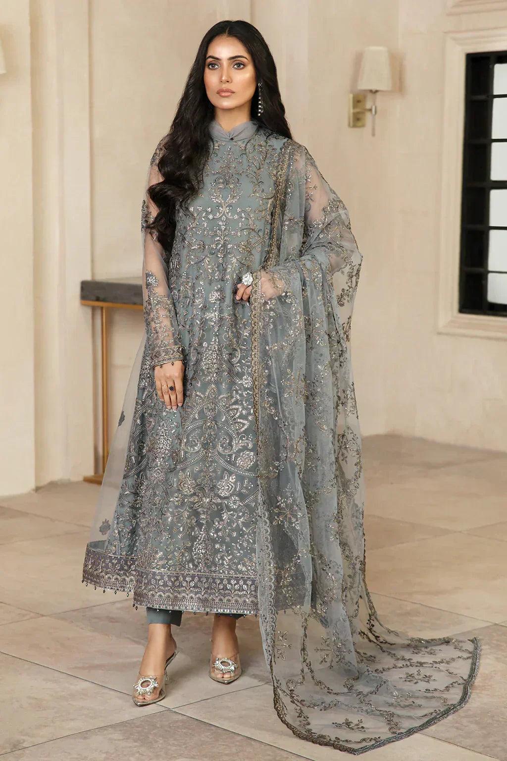 Zarif | Gulzaar Festive Chiffon 22 | Hazel - House Of Hania