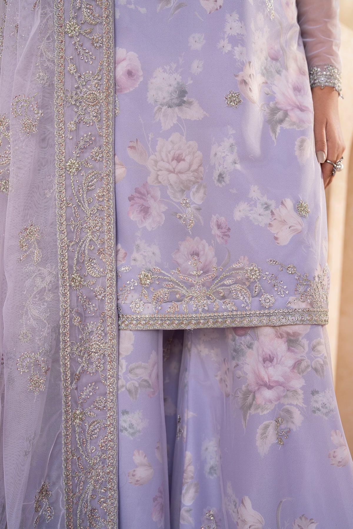 Zarif | Iris Printed Embroidered Edit 24 |  LOTUS - House Of Hania
