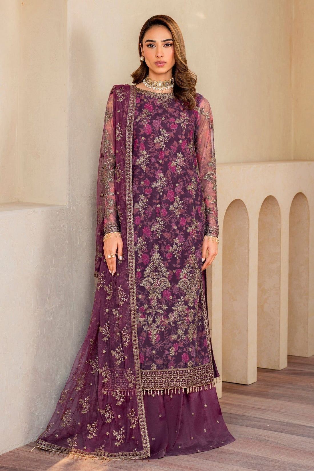 Zarif | Iris Printed Embroidered Edit 24 |  SALVIA - House Of Hania