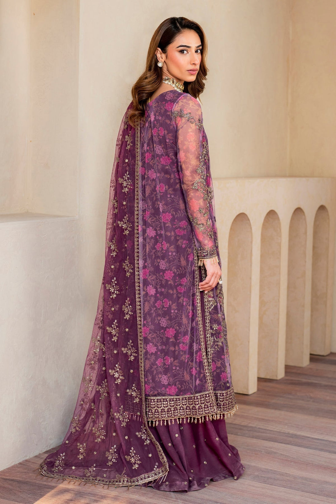 Zarif | Iris Printed Embroidered Edit 24 |  SALVIA - House Of Hania