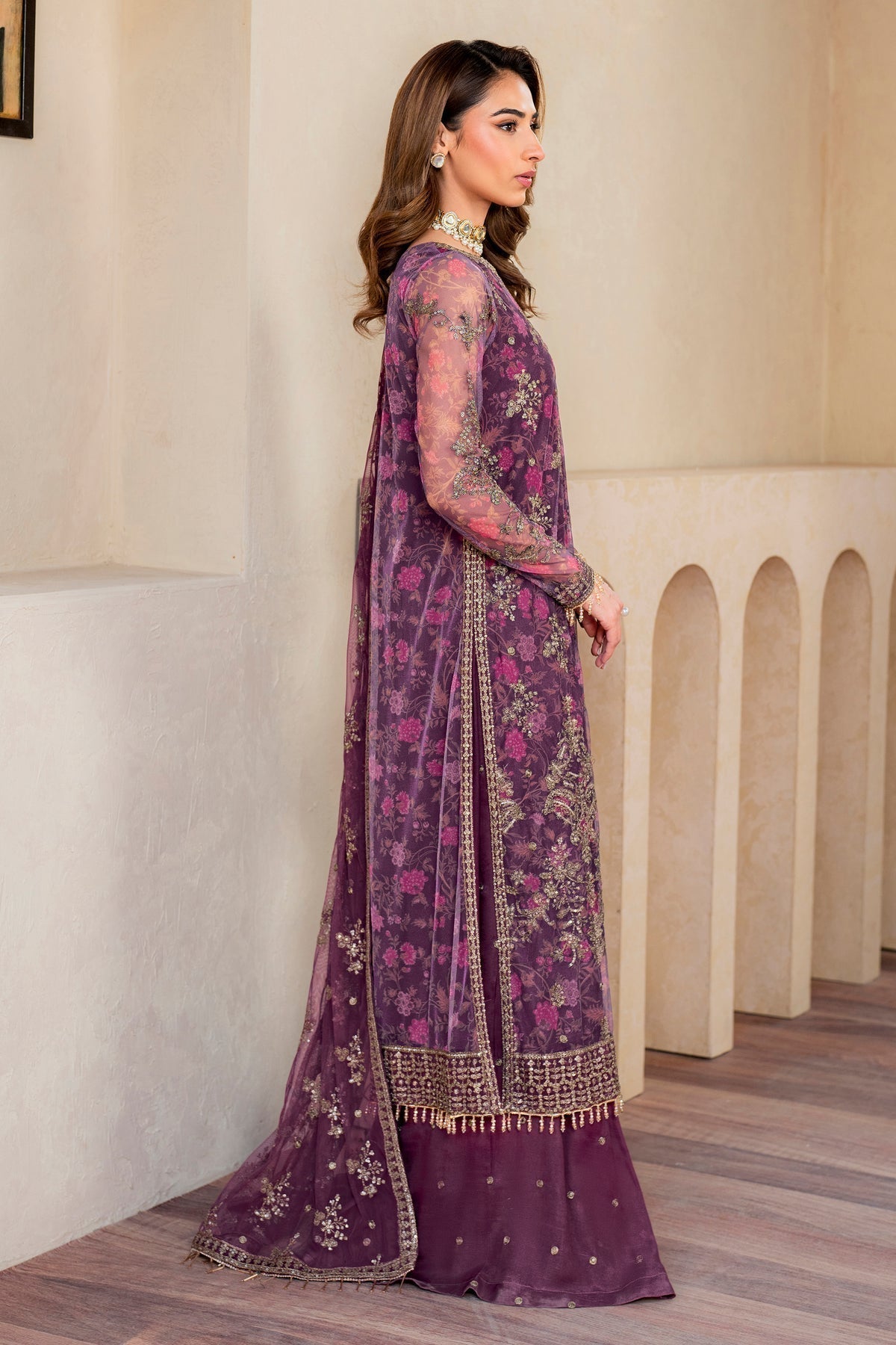 Zarif | Iris Printed Embroidered Edit 24 |  SALVIA - House Of Hania