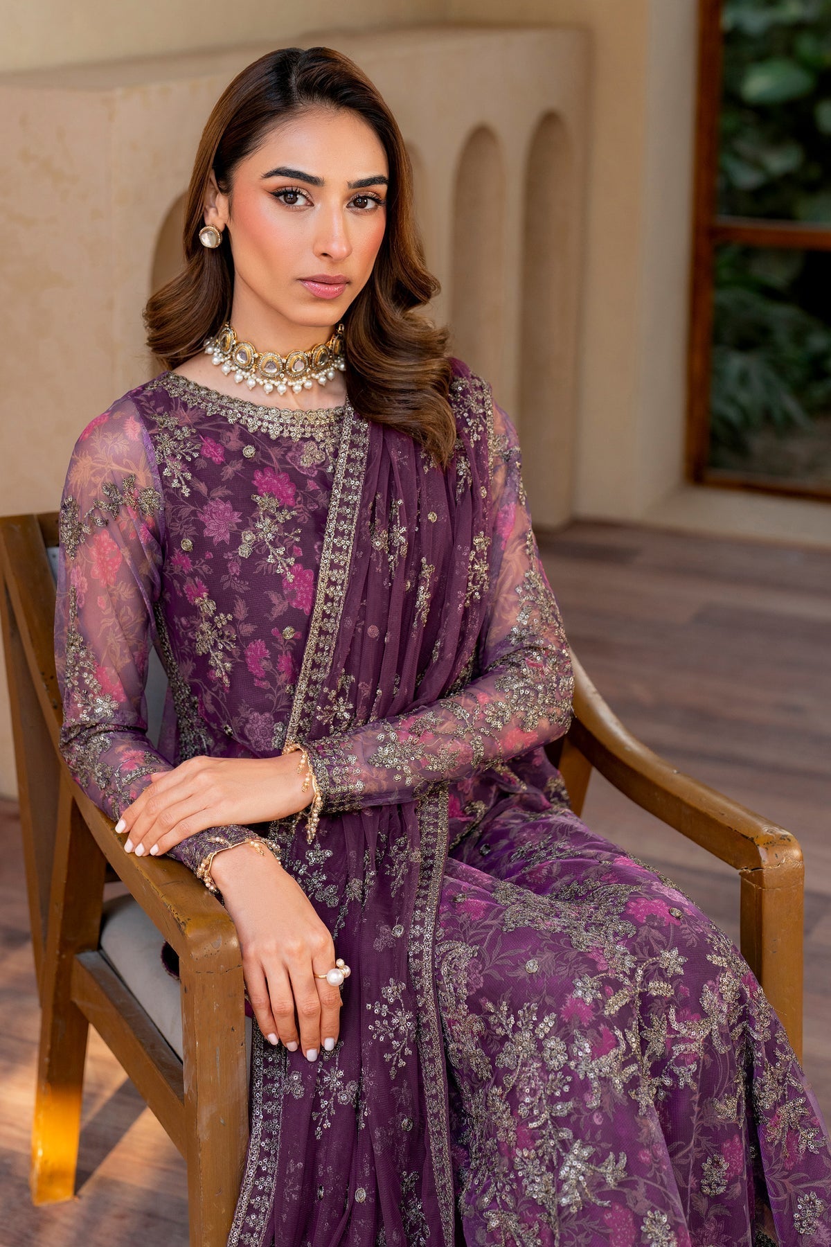 Zarif | Iris Printed Embroidered Edit 24 |  SALVIA - House Of Hania