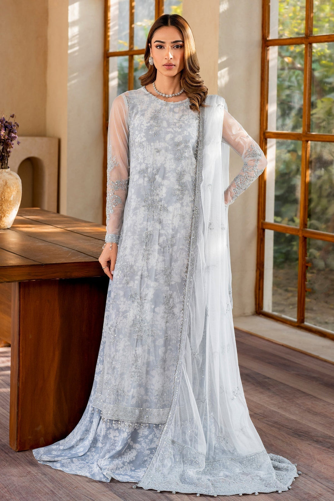 Zarif | Iris Printed Embroidered Edit 24 |  STELLA - House Of Hania