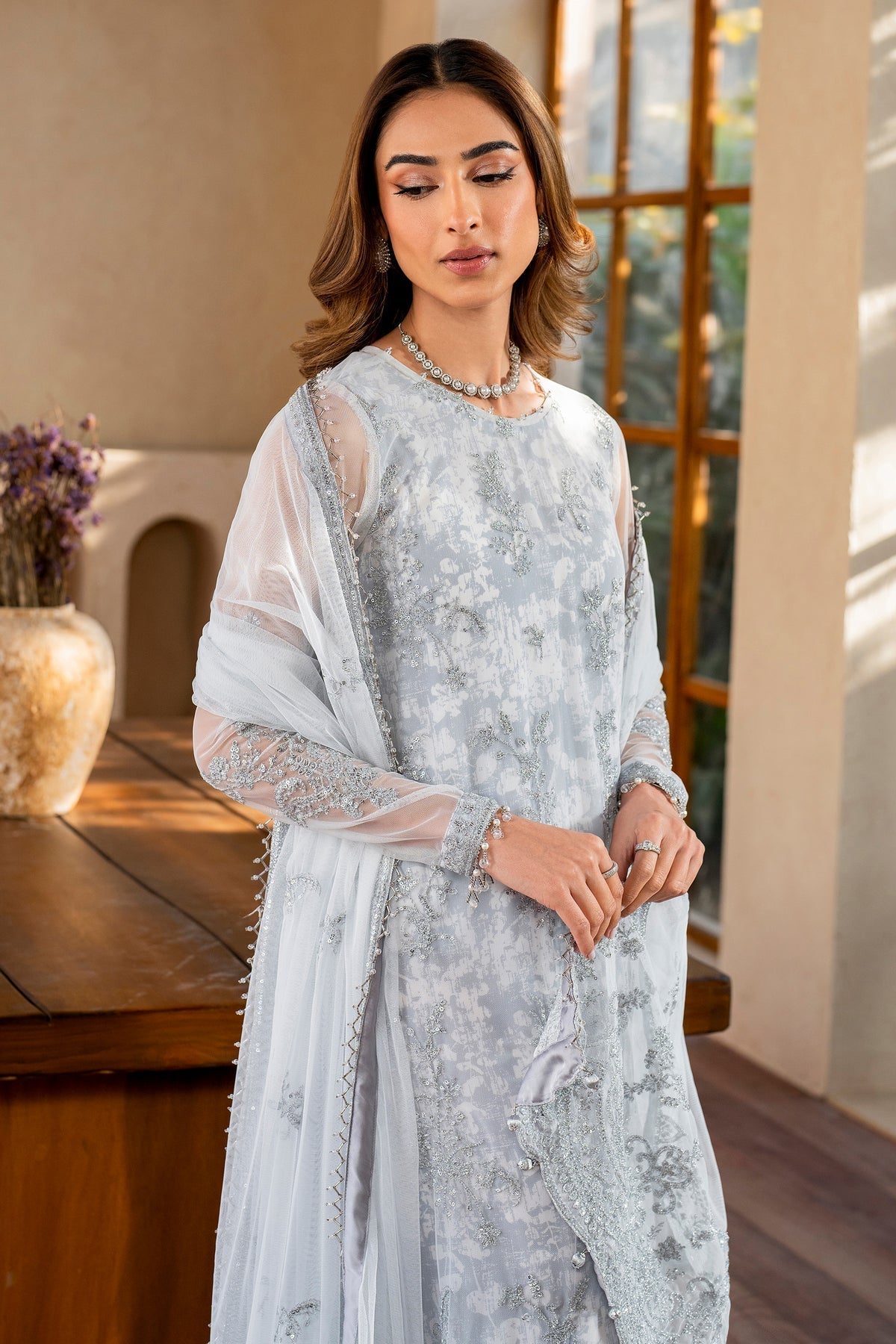 Zarif | Iris Printed Embroidered Edit 24 |  STELLA - House Of Hania