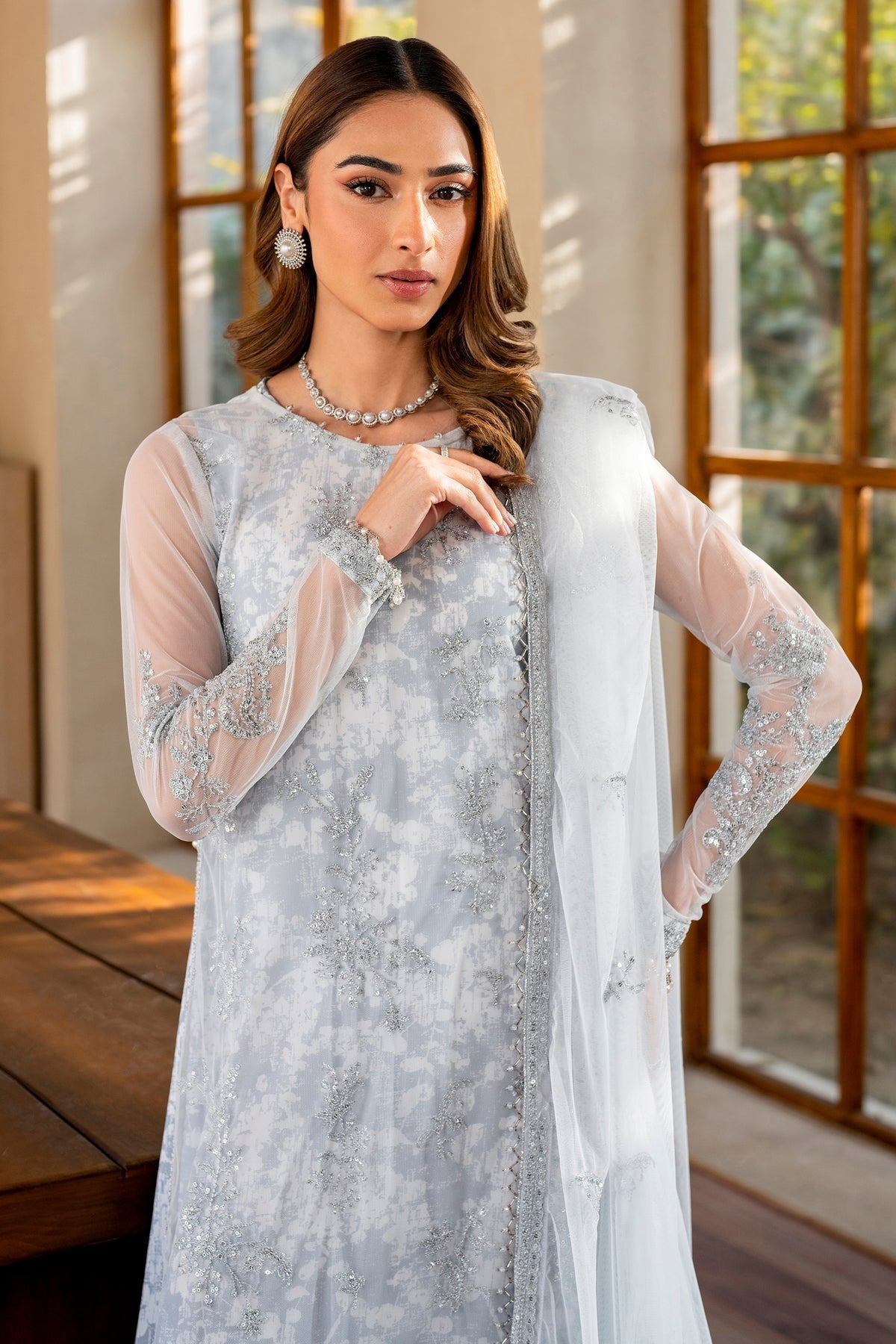 Zarif | Iris Printed Embroidered Edit 24 |  STELLA - House Of Hania