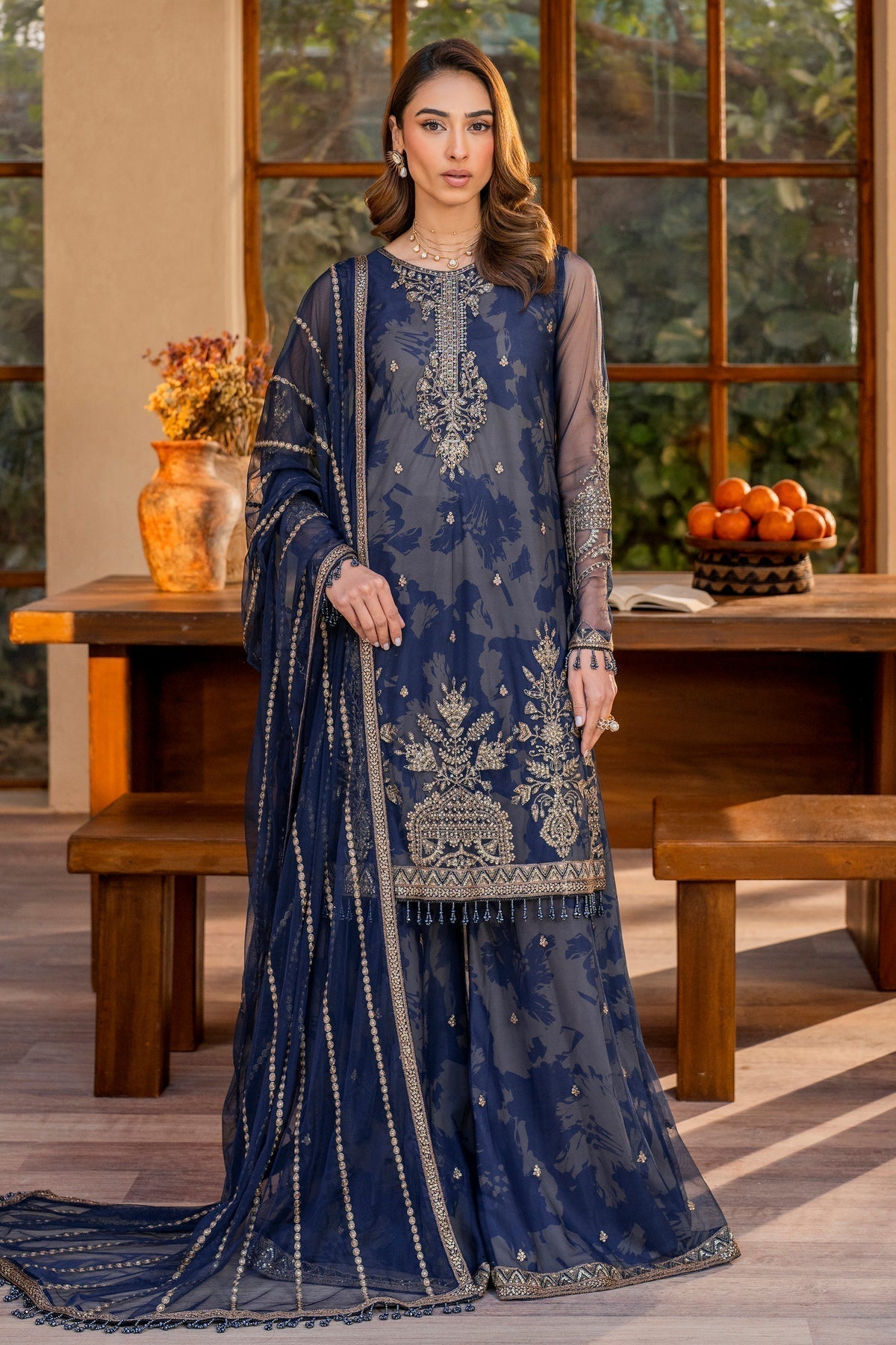 Zarif | Iris Printed Embroidered Edit 24 |  ZINNIA - House Of Hania